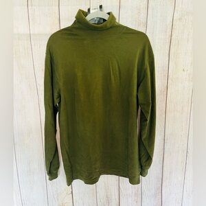 Consensus Sportswear Men’s Sage Green 100% Cotton Long Sleeve Turtleneck Shirt M